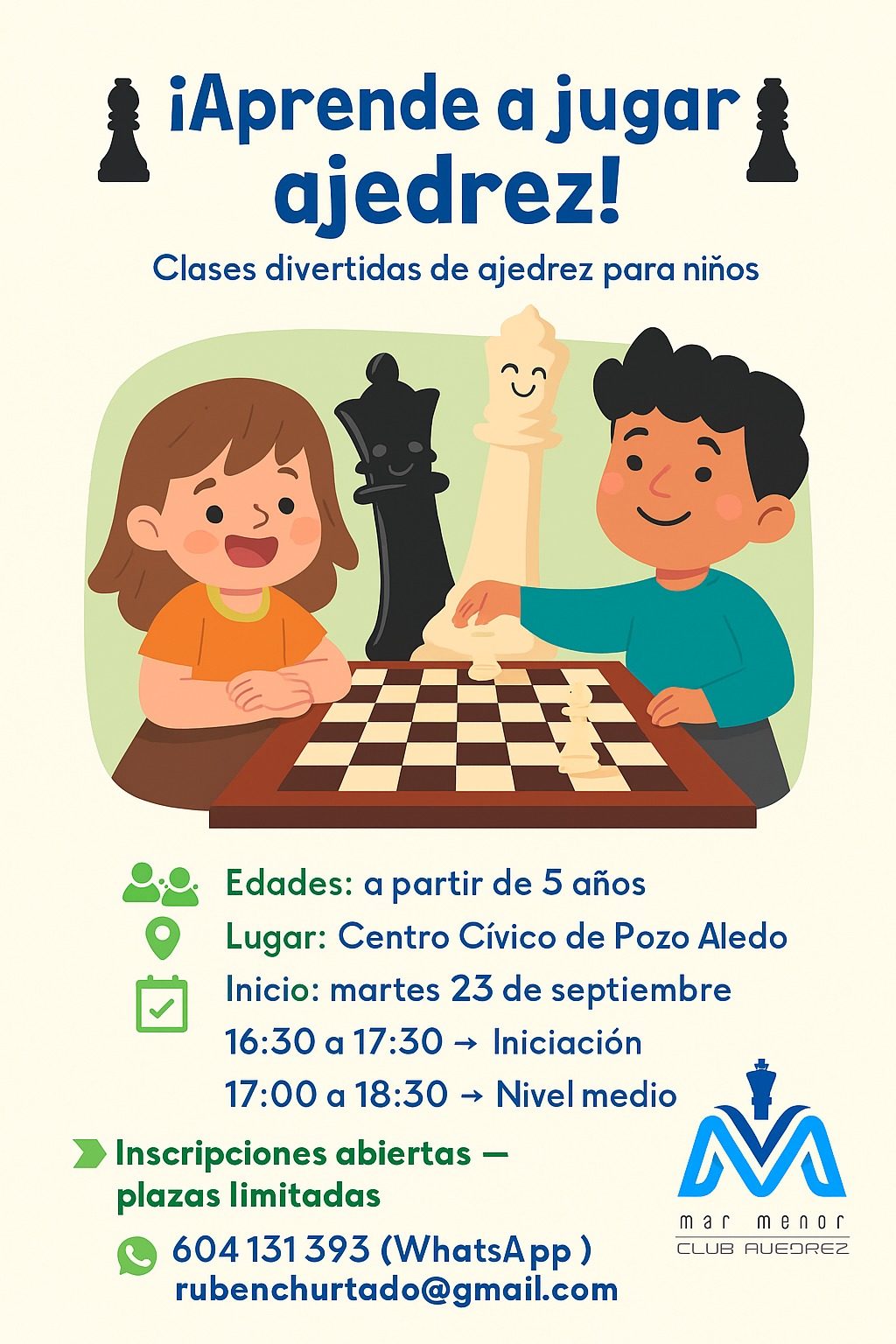 Clases de ajedrez para niños